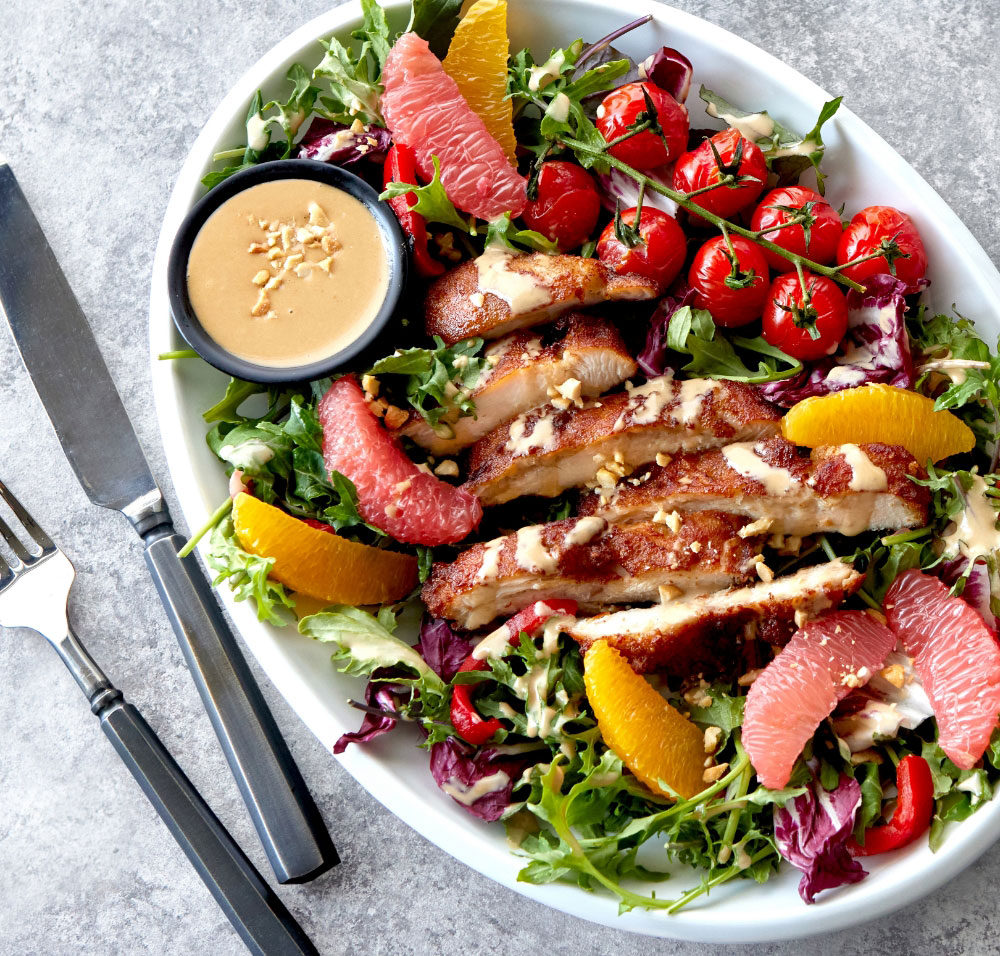 Fried Chicken Citrus Salad