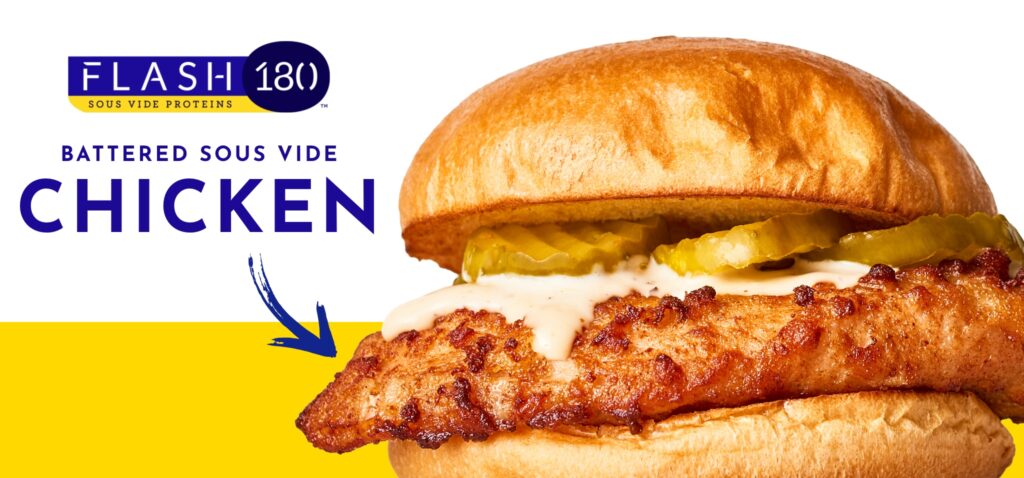 Flash 180 Battered Sous Vide chicken sandwich