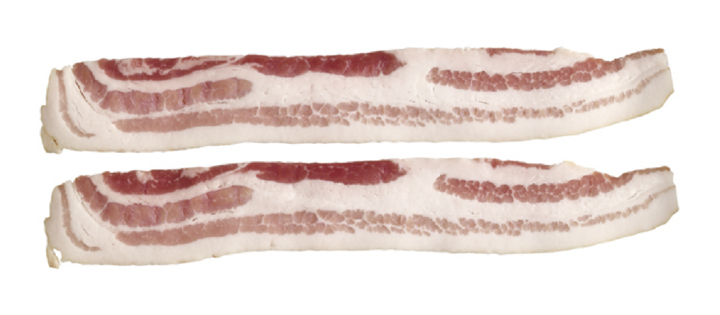 Raw center-cut bacon